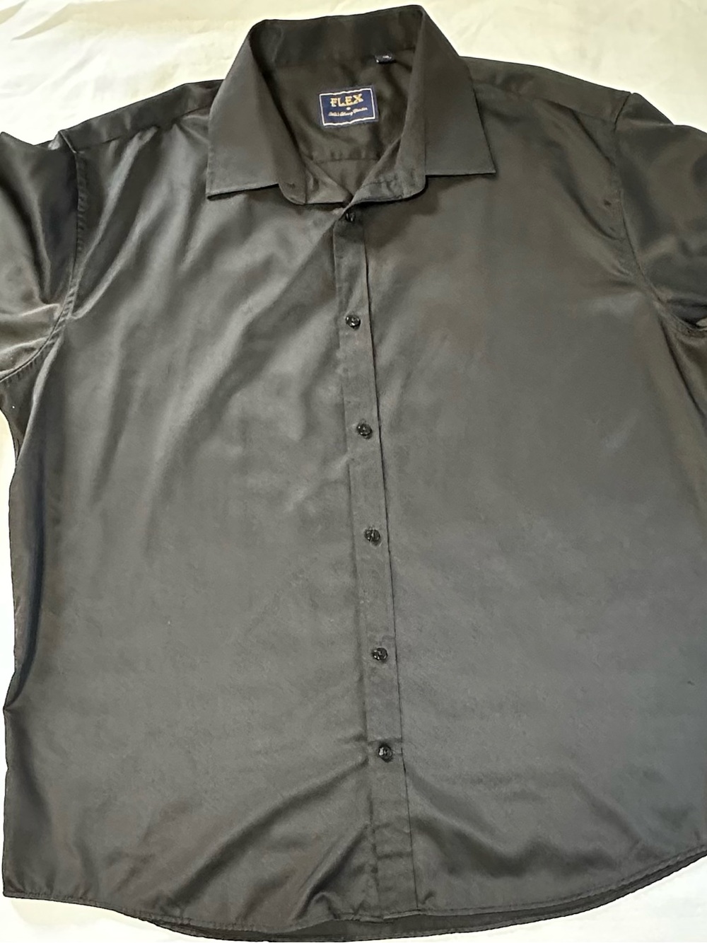 Flex Men's Black Long-Sleeve Dress Shirt - Classic Button-Up